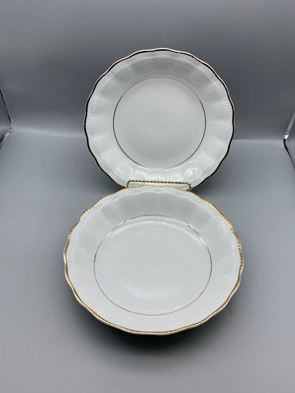 1960's Empire (Gold Trim) Soup Bowl Set of 2 Made in Poland by Walbrzych